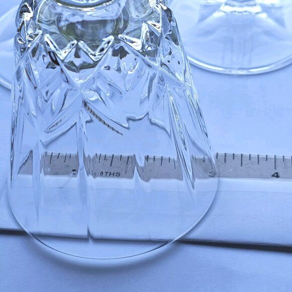 Block Olympic Crystal Wine Glasses 7.25" vtg square bowl fine cut glass (4) - Picture 9 of 10